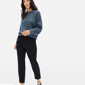 Everlane Italian Wool Go Weave Easy Pants in Black Sz 2